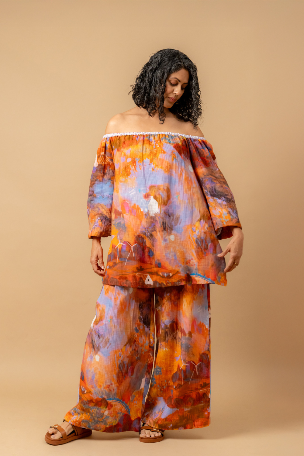 Firefly flicker printed top