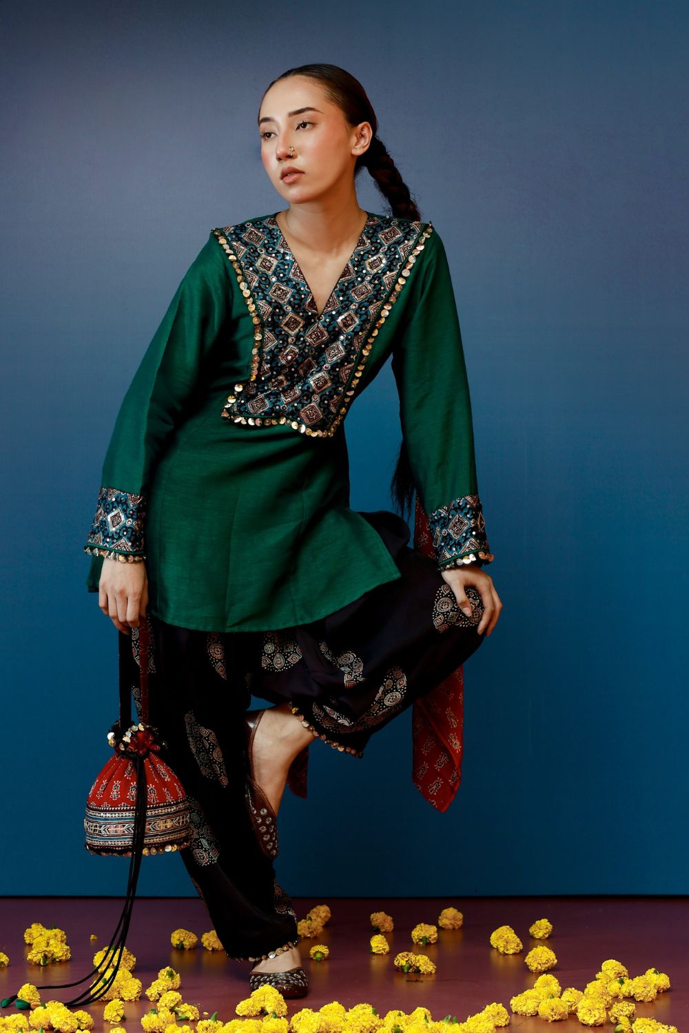 Bariyan Green Salwar Kameez