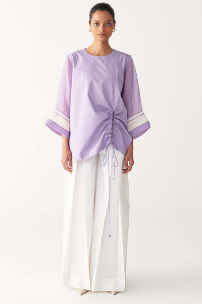 FRONT DRAWSTRING TOP CO-ORD-LAVENDER
