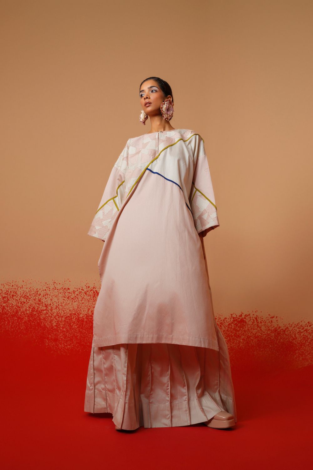 Echo Tunic (Pink + Grey + Blue + Moss Green)-Ech/Ec/Tu/PiGrMg