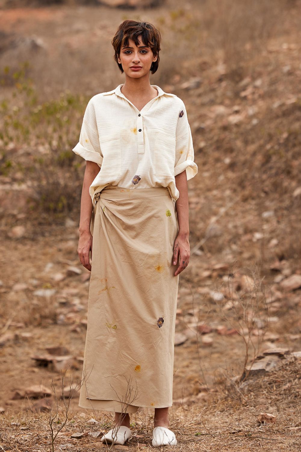 Oxford wrap skirt
