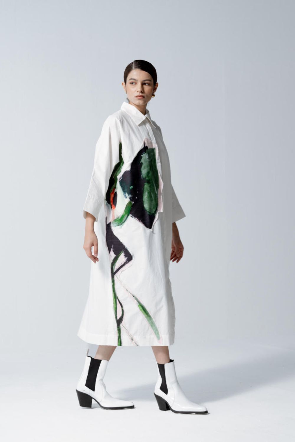 WHITE BUD SHIRT DRESS