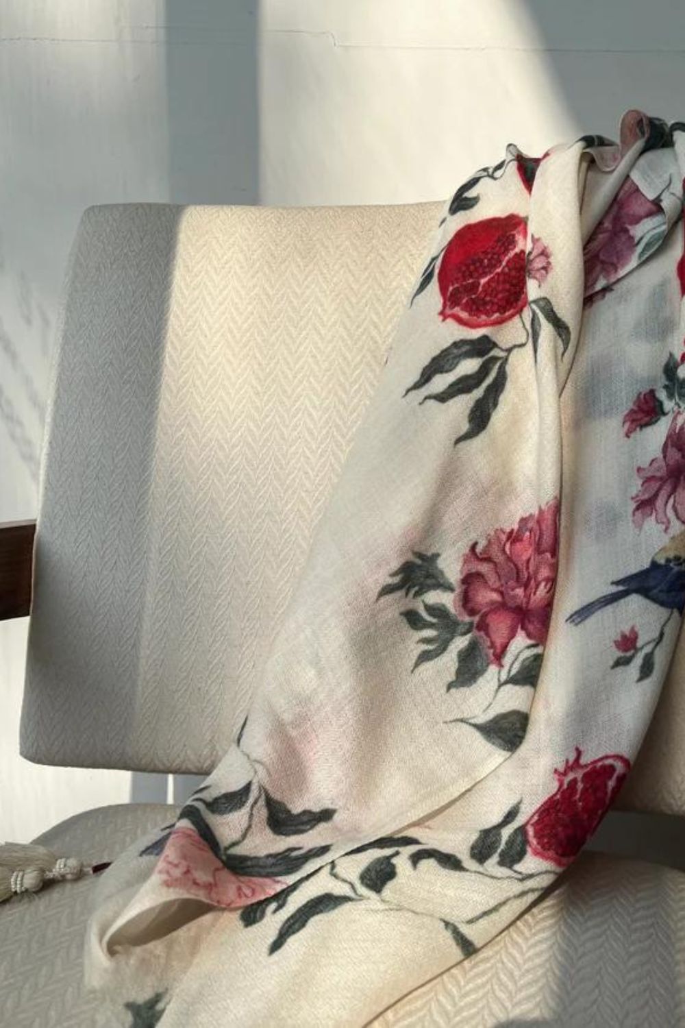 Bloome Ivory Cashmere Shawl