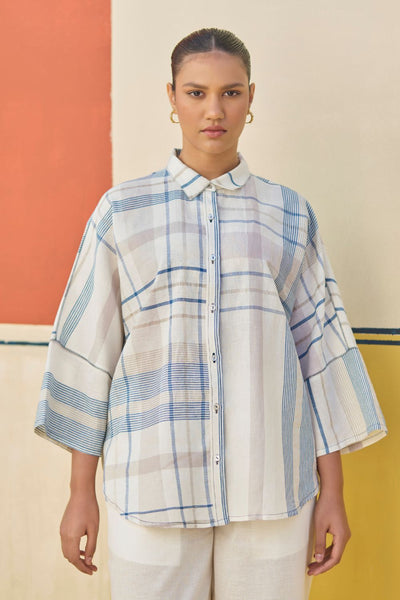 Cara Check Linen Shirt
- Ivory