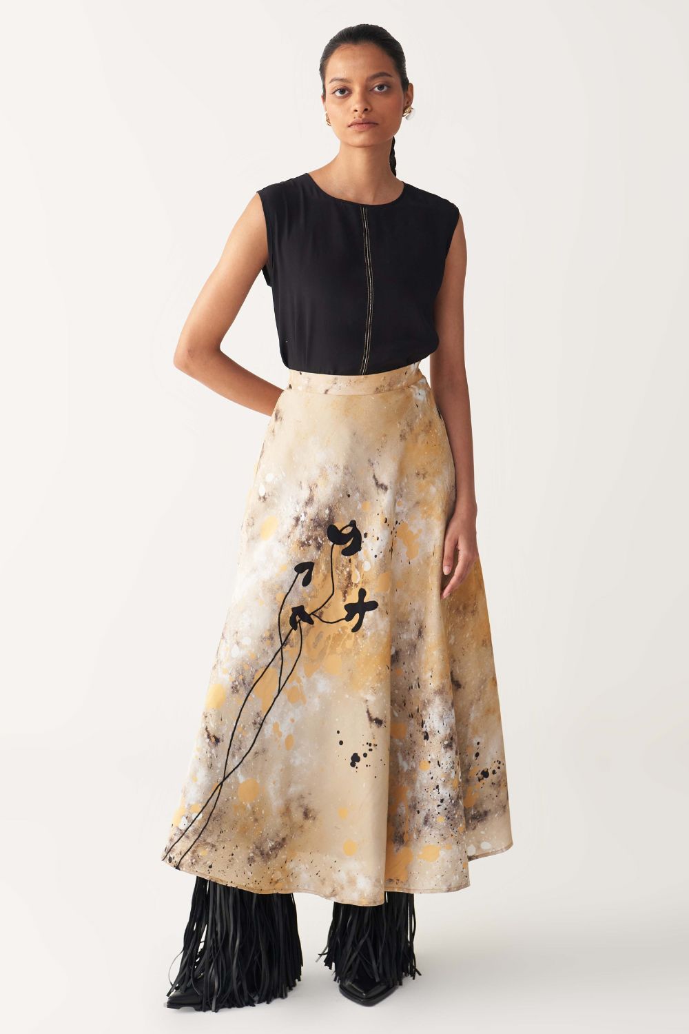 CIRCULAR PAINTER SKIRT CO-ORD-MULTICOLOR