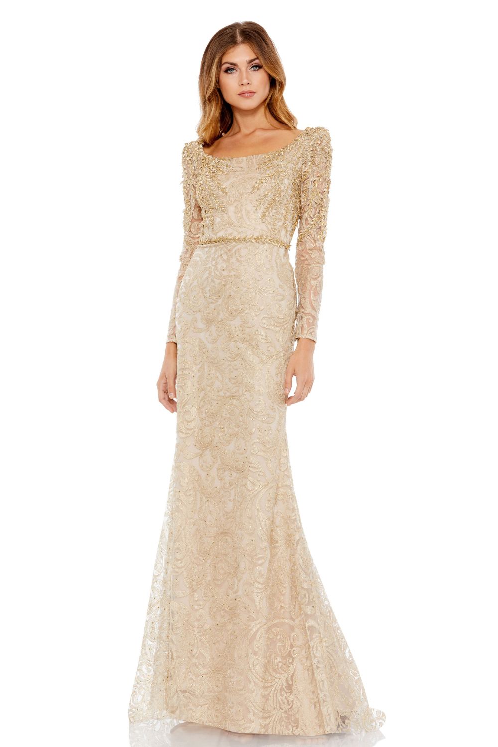 MD-11187 Mermaid Long Gown-Gold