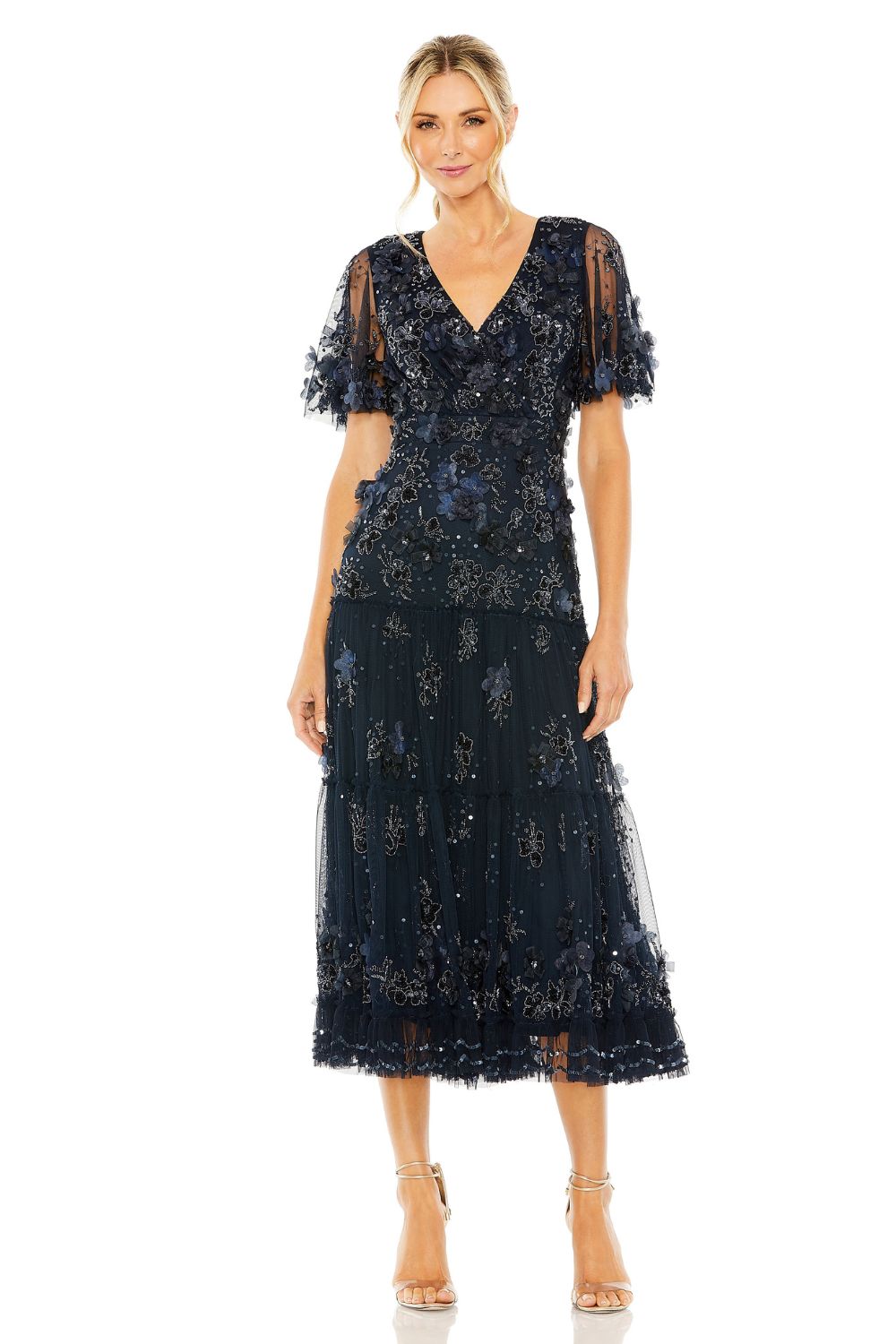 MD-9207 Midi Dress-Blue