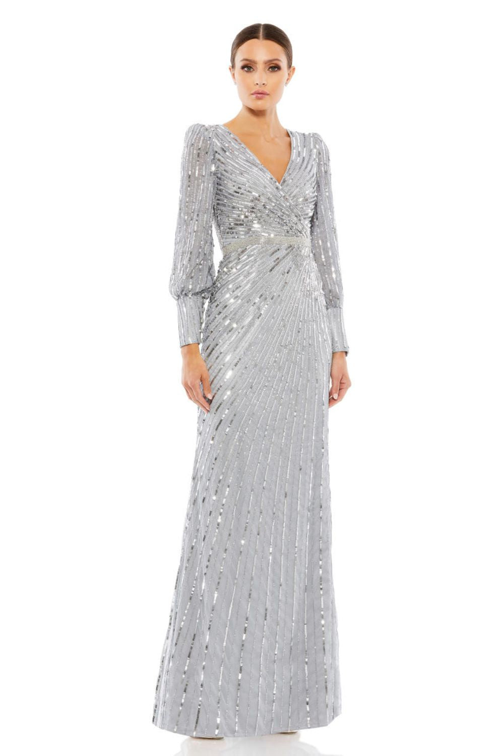 MD-5501 Long Gown-Grey