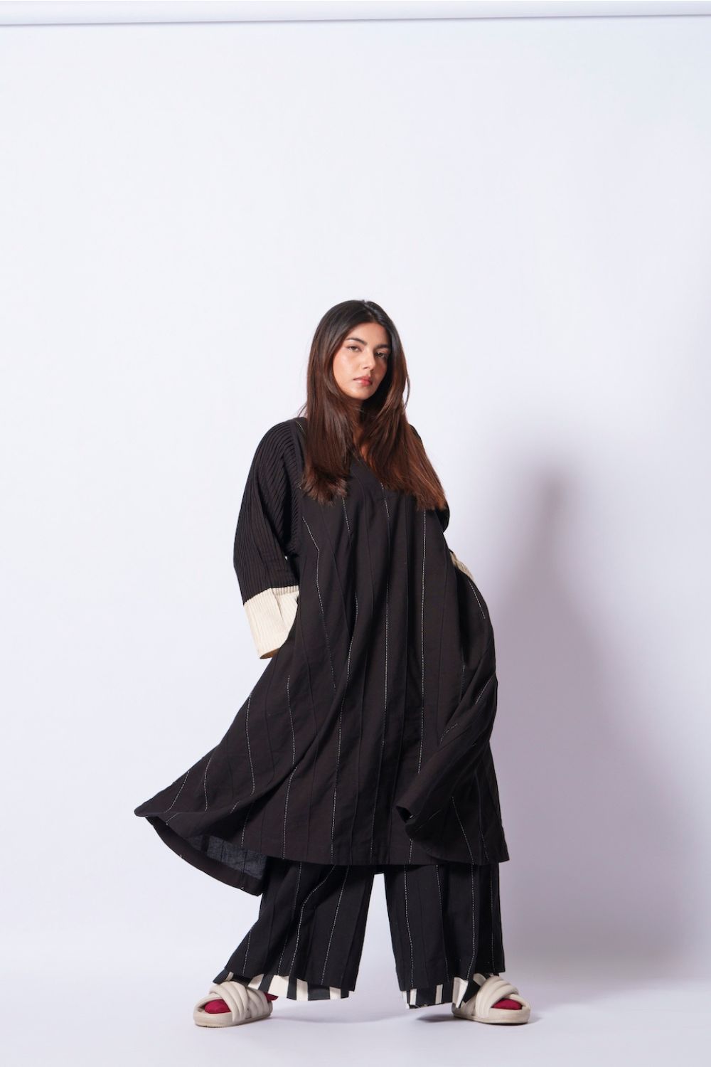 Dune Tunic-Black + Natural