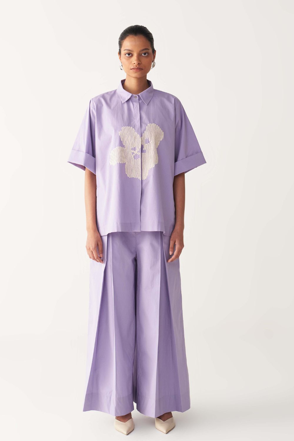 INVERTED BOX PLEAT BOTTOM-LAVENDER