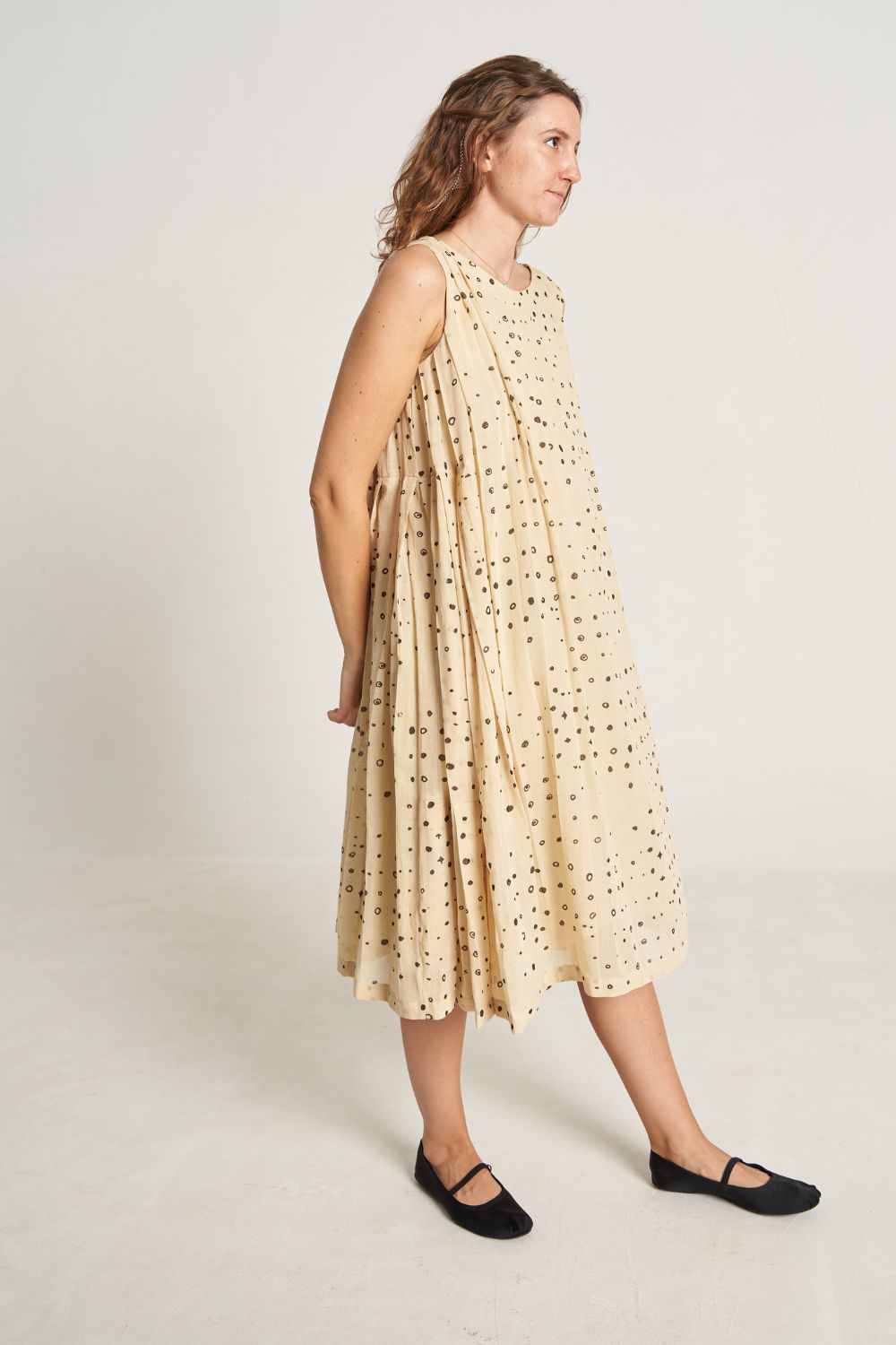 Pleated Cribble Dress