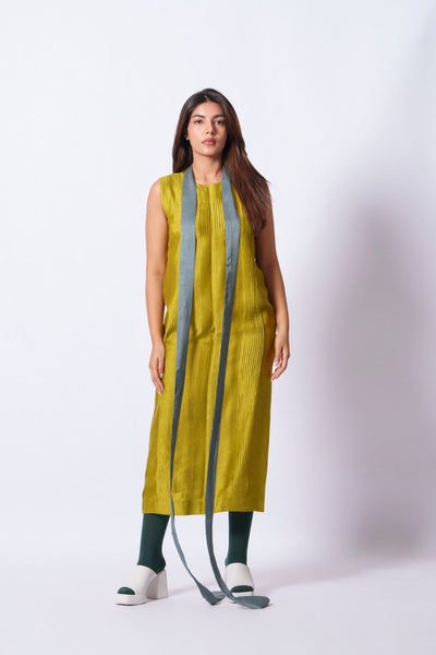 Leaf Dress-Moss Green + Teal