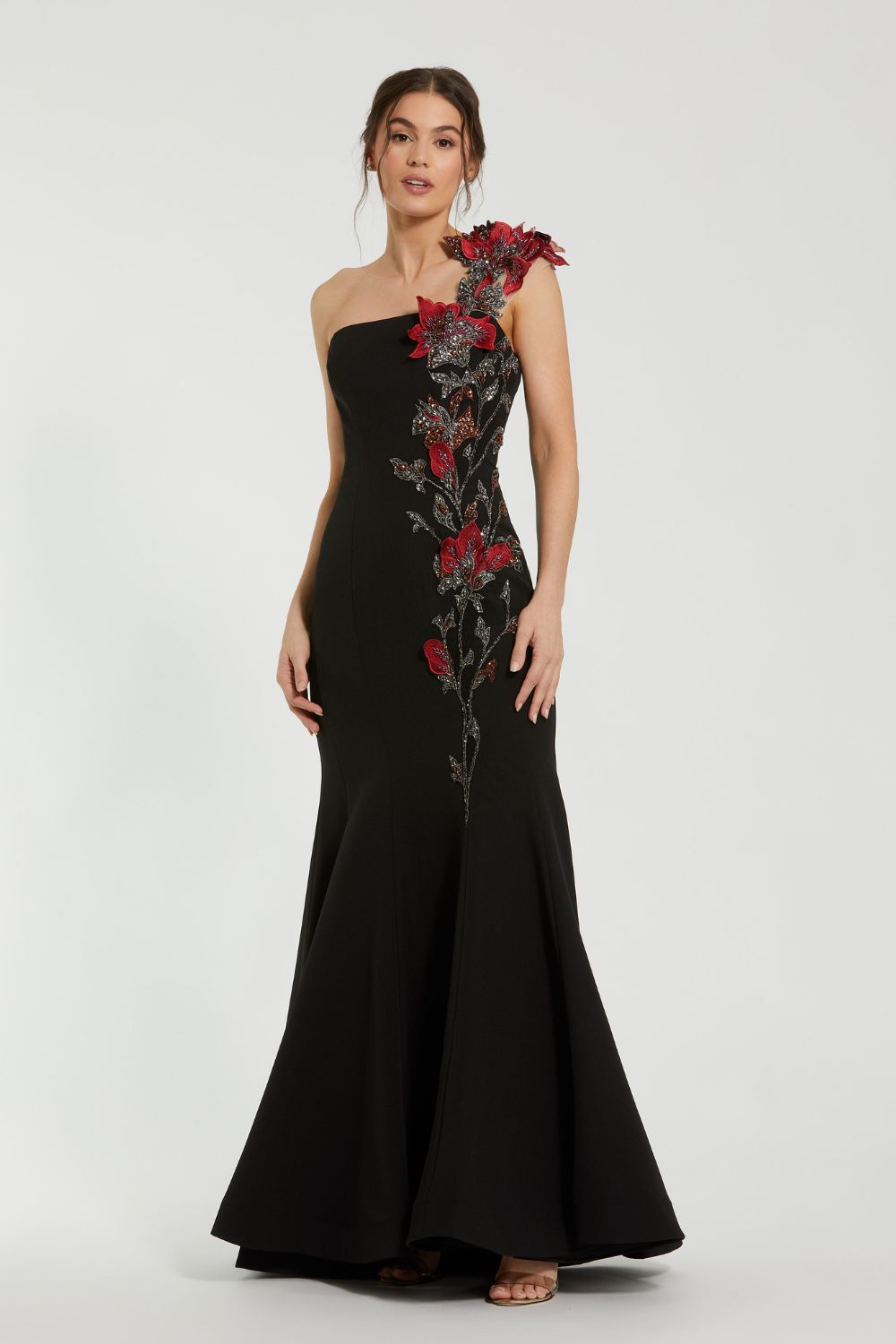 11779-Off The Shoulder Embroidered Mermaid Gown