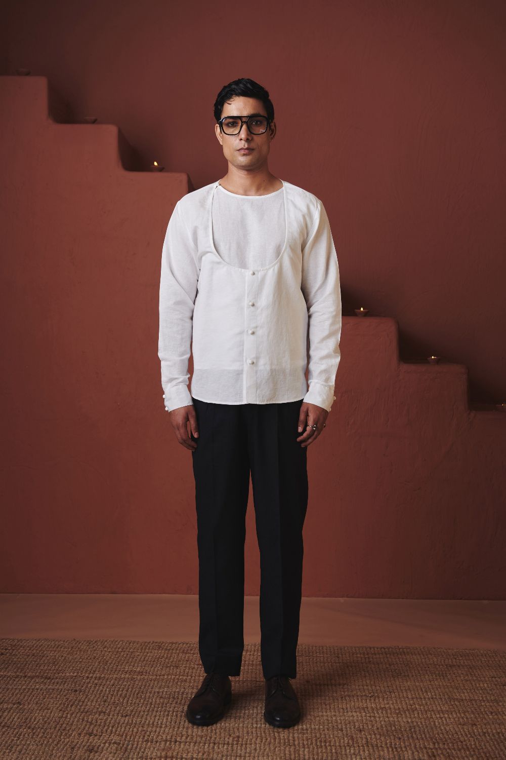 Vanilla Co Linen Men's Angrakha Shirt