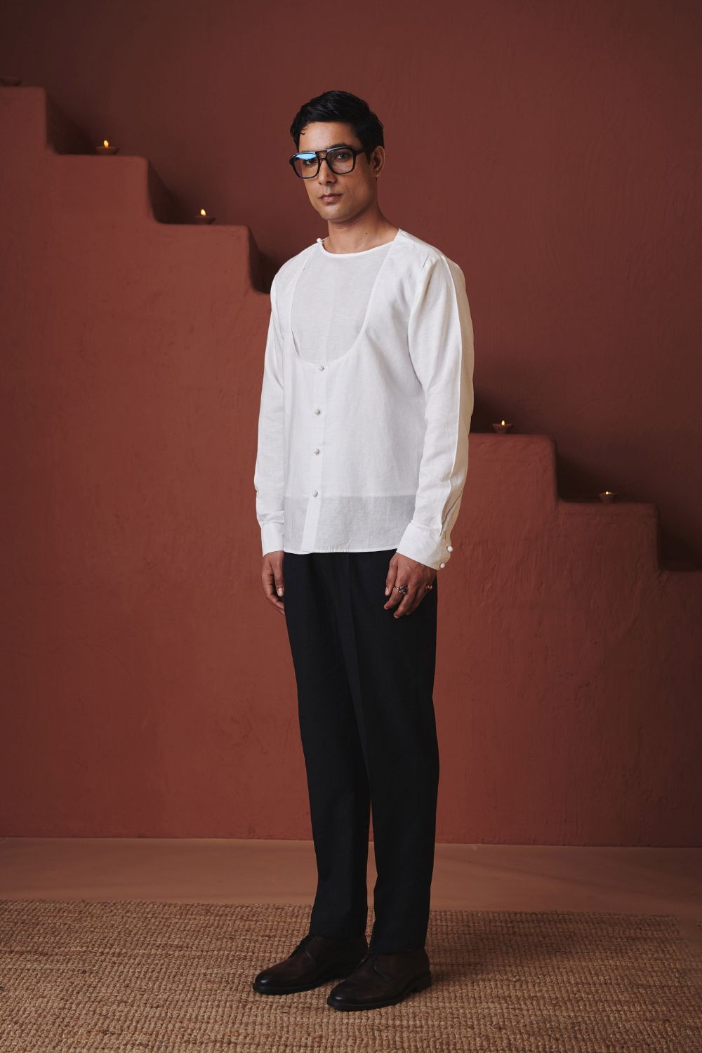 Vanilla Co Linen Men's Angrakha Shirt