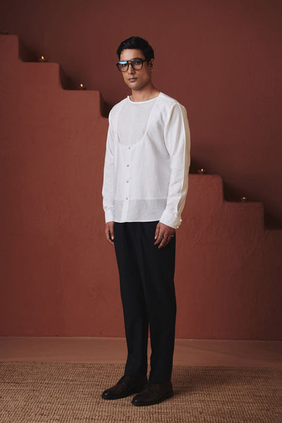 Vanilla Co Linen Men's Angrakha Shirt