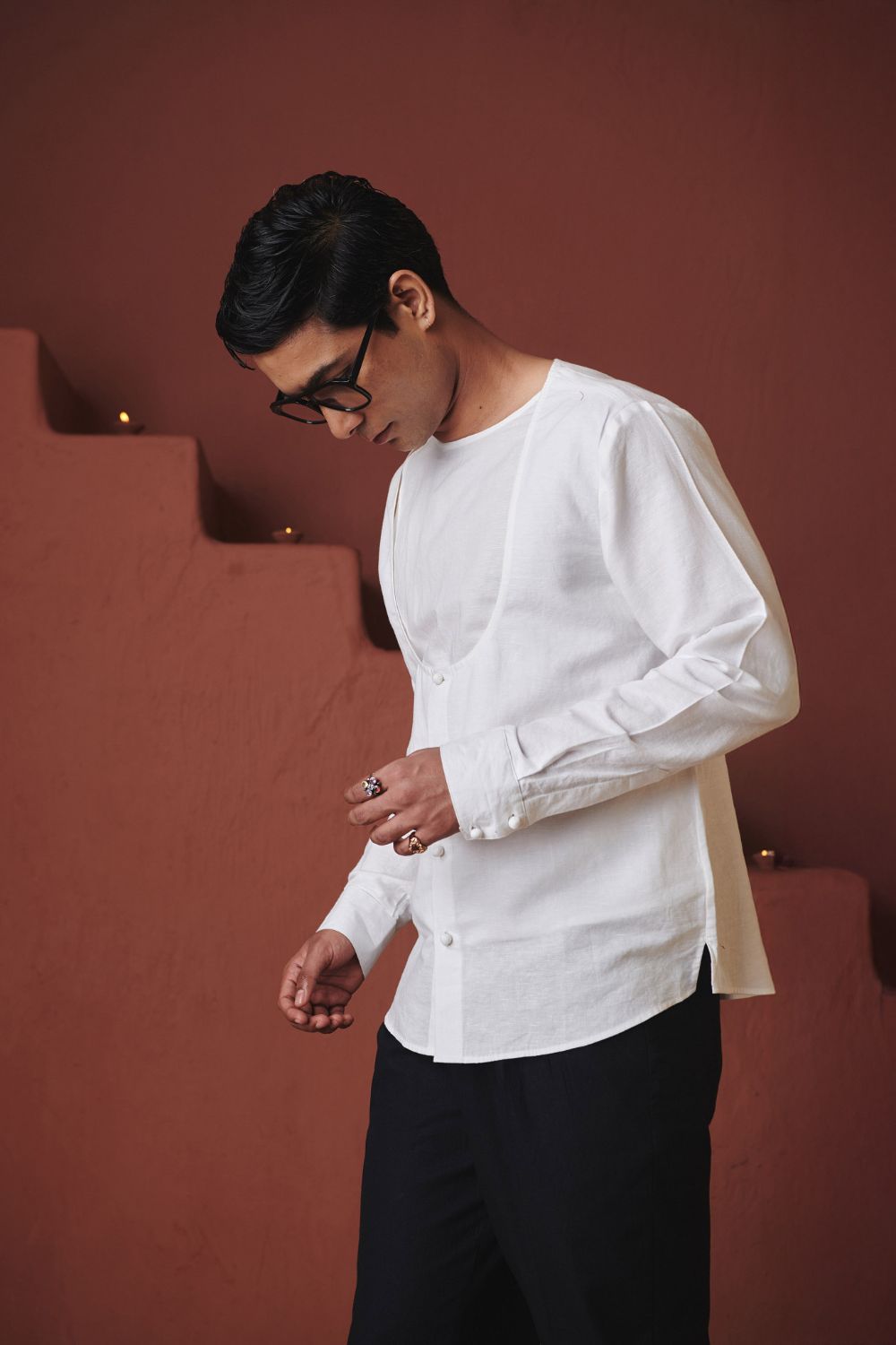 Vanilla Co Linen Men's Angrakha Shirt
