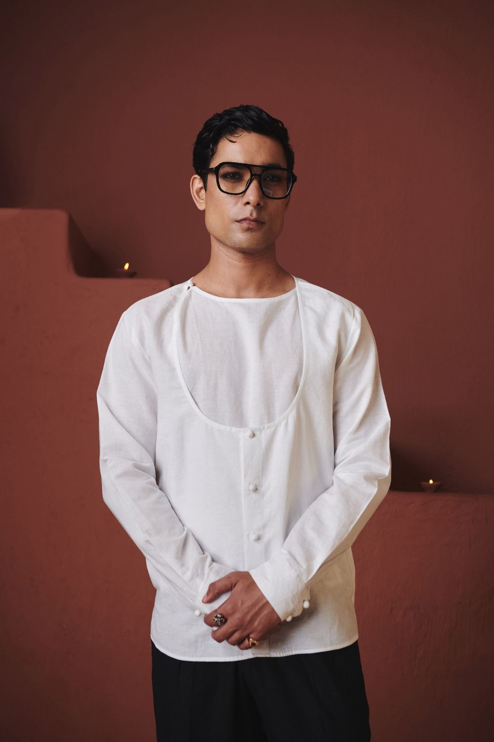 Vanilla Co Linen Men's Angrakha Shirt