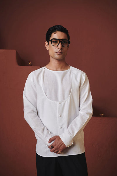 Vanilla Co Linen Men's Angrakha Shirt
