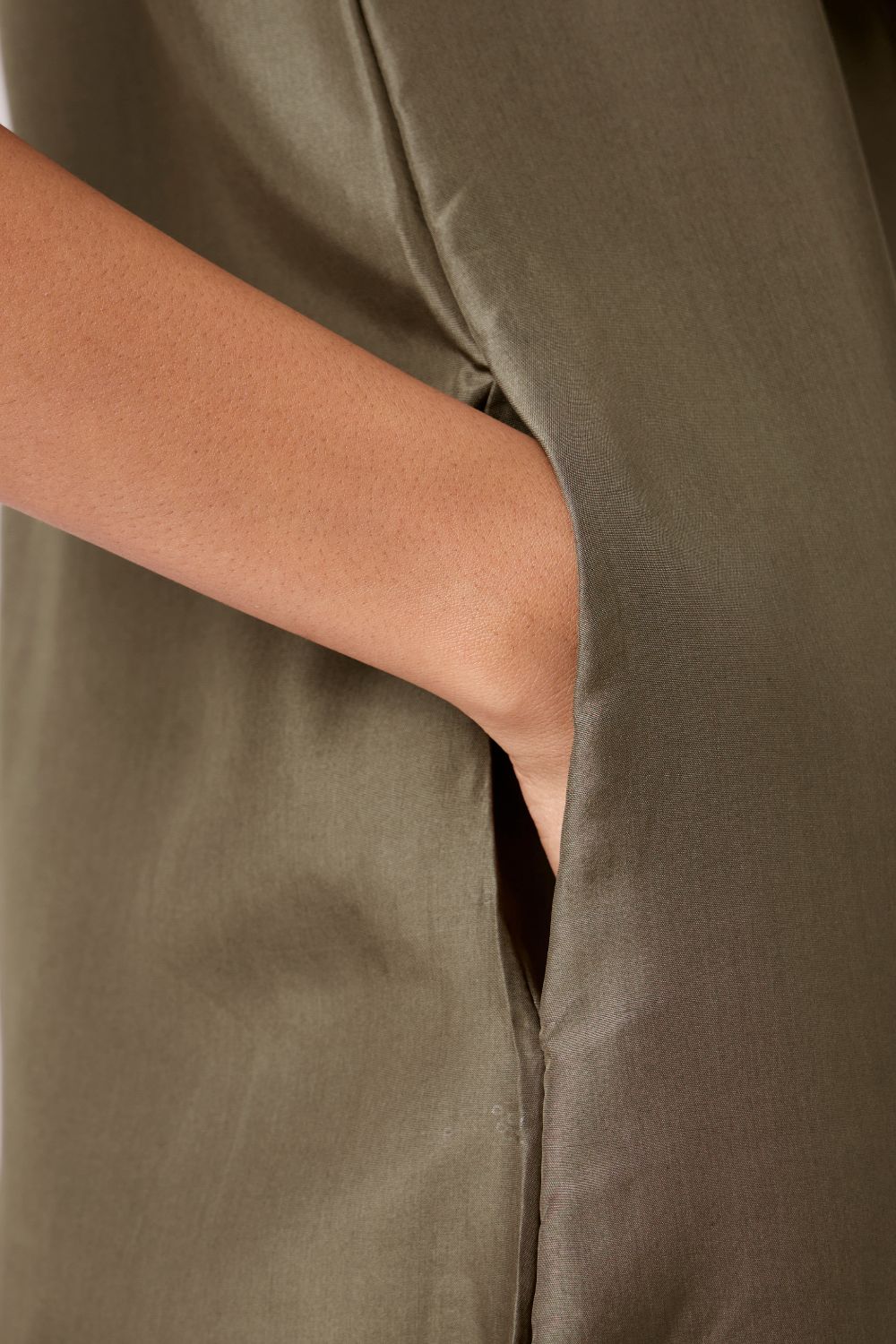 Velyra Olive Silk Dress