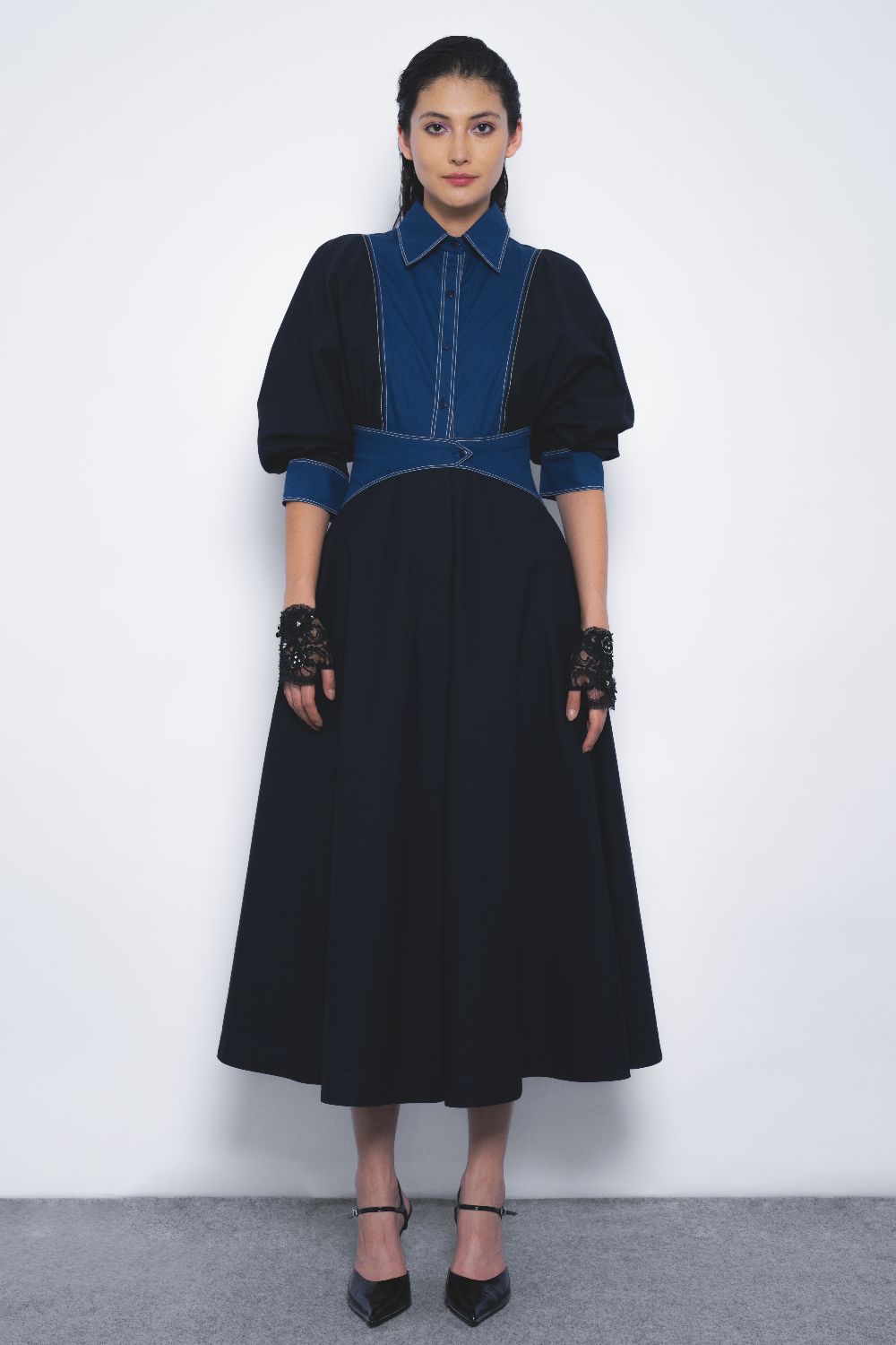 Vesper Dress - Navy and Lapis