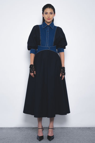 Vesper Dress - Navy and Lapis