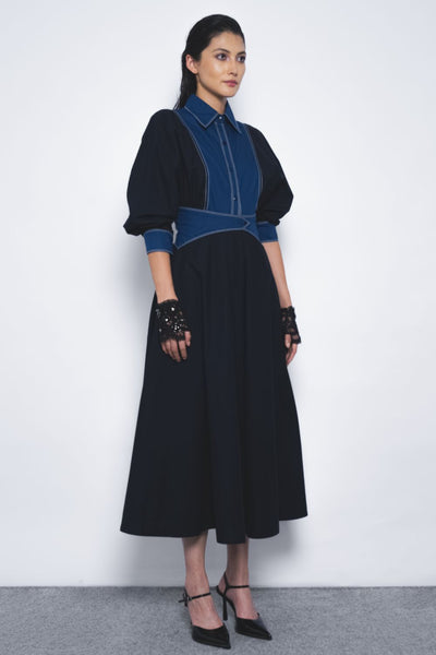 Vesper Dress - Navy and Lapis