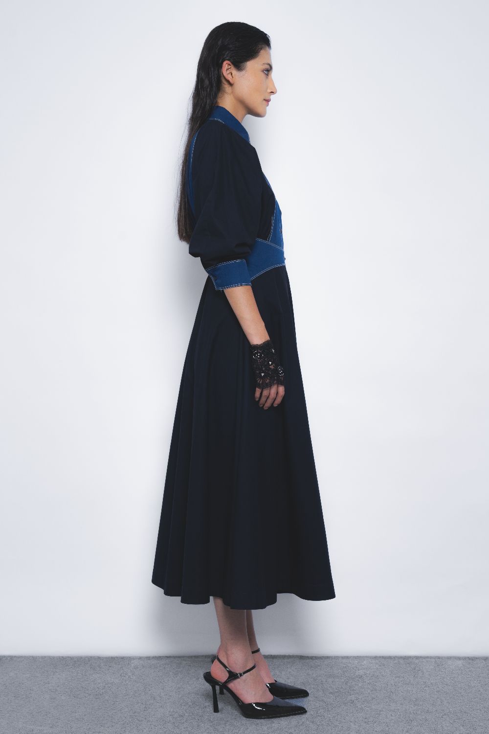 Vesper Dress - Navy and Lapis