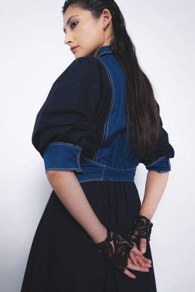 Vesper Dress - Navy and Lapis