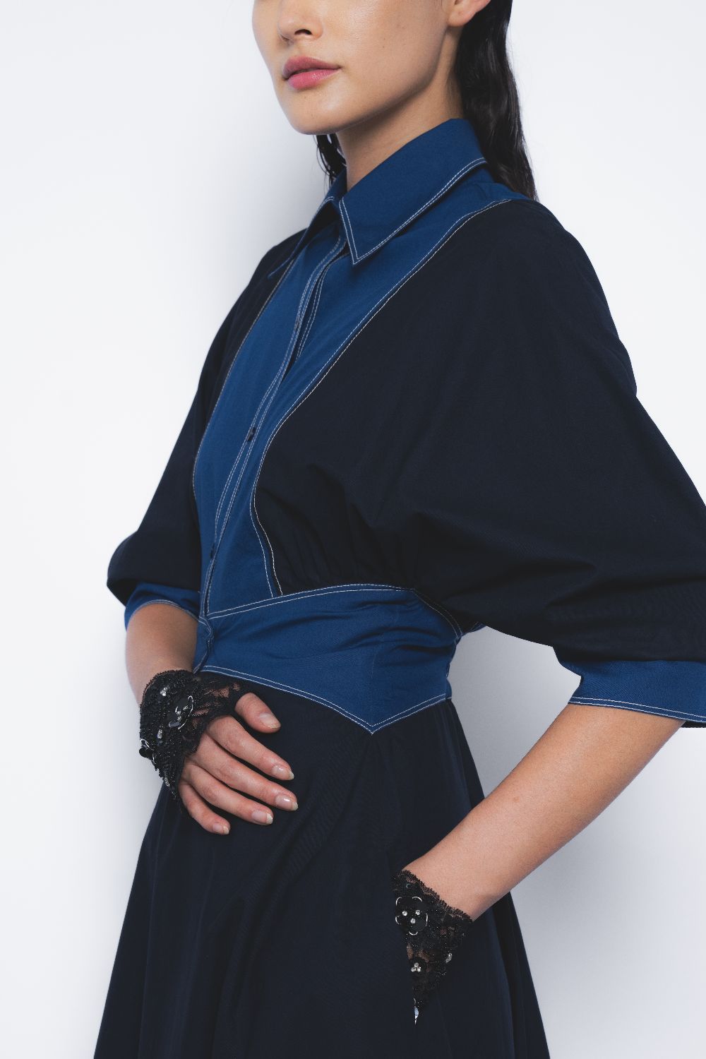 Vesper Dress - Navy and Lapis