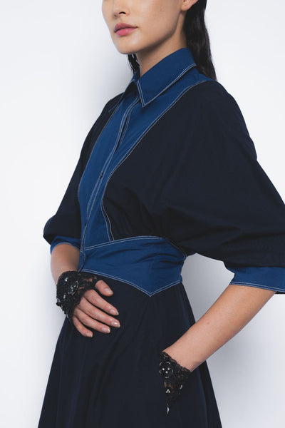 Vesper Dress - Navy and Lapis