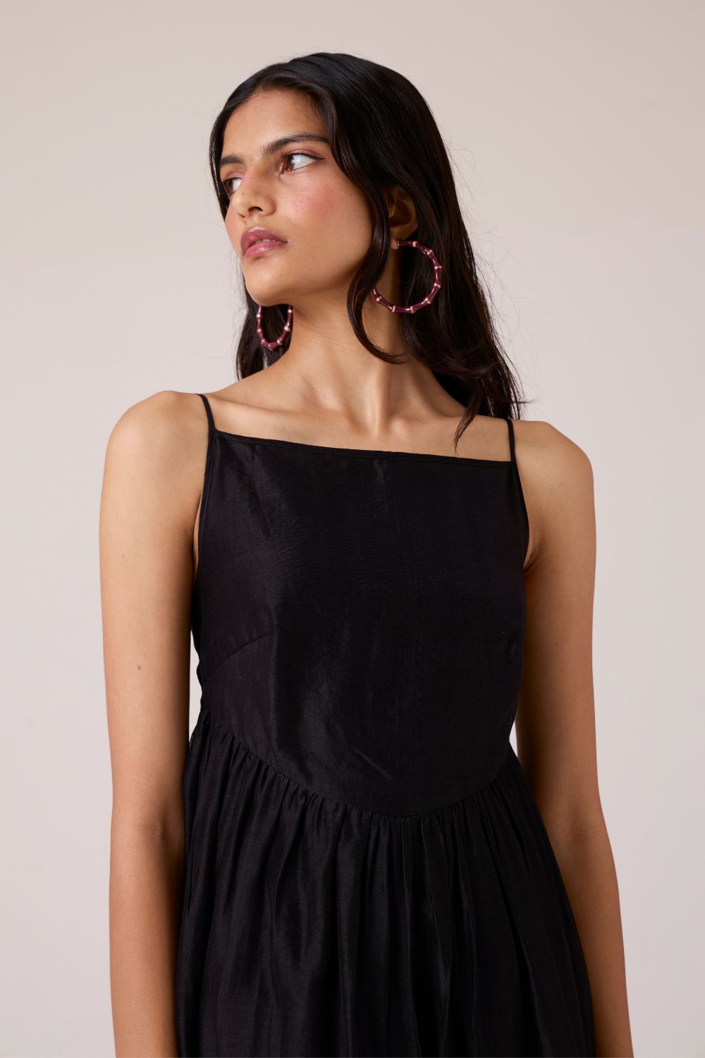 Vespera Black Handwoven Dress