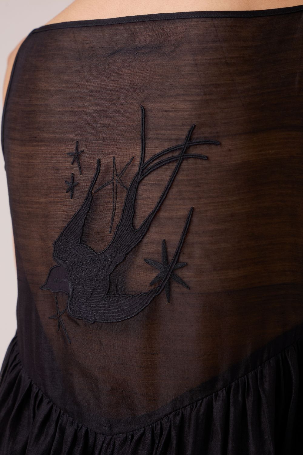 Vespera Black Handwoven Dress