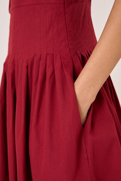 Vidura Red One Shoulder Dress