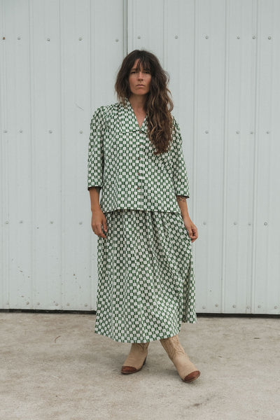Vintage Green Block Shirt