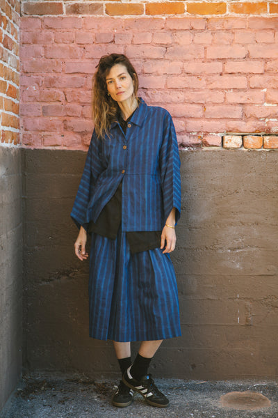 Vintage Navy Blue Skirt-Indigo