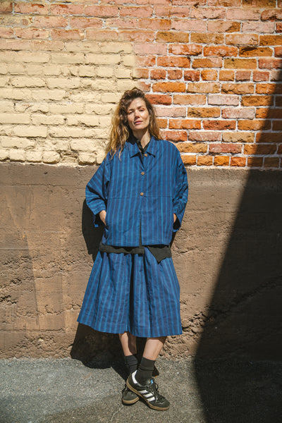 Vintage Navy Blue Skirt-Indigo
