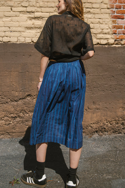 Vintage Navy Blue Skirt-Indigo