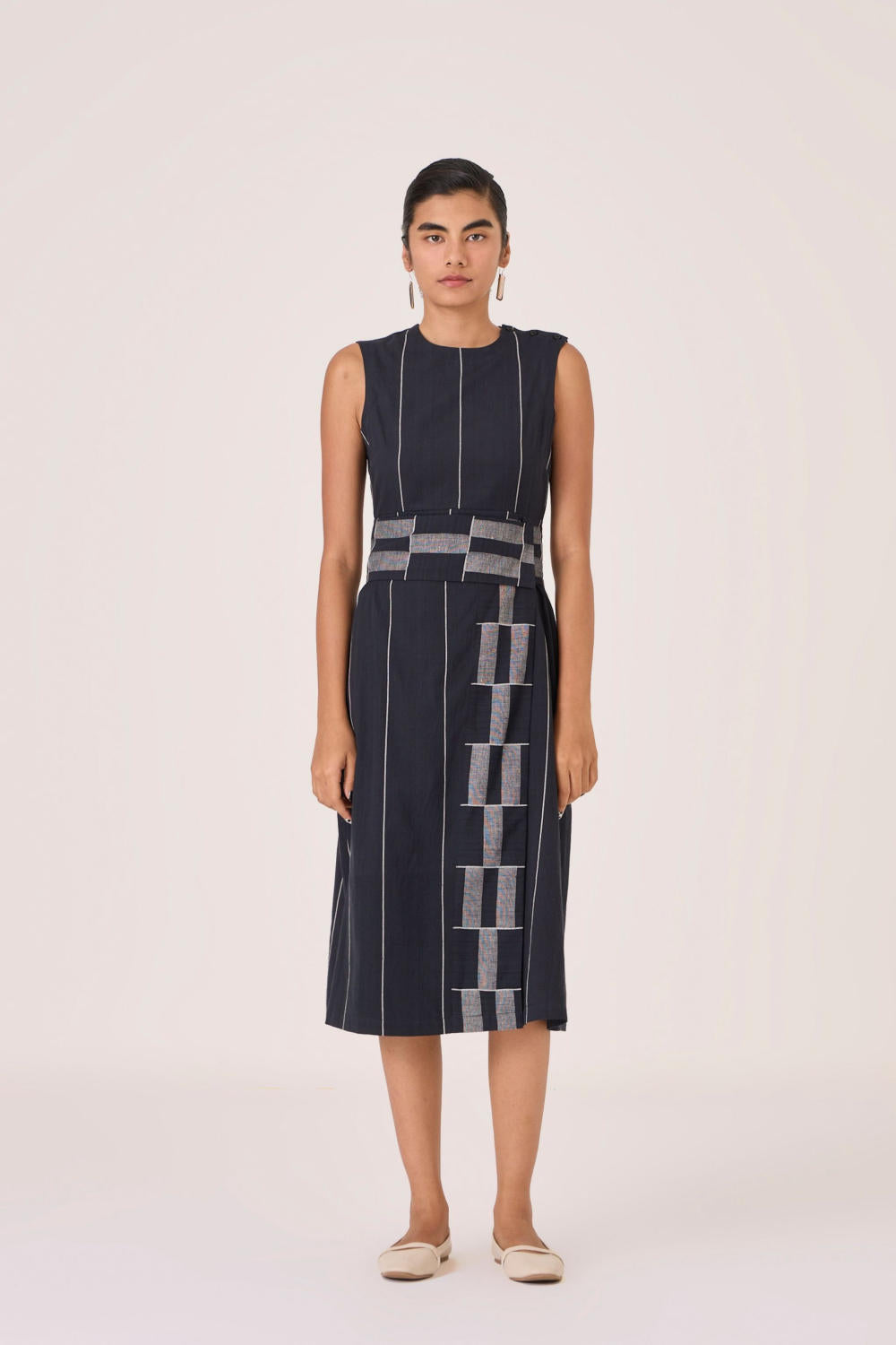 Viva Handwoven Striped Midi Dress