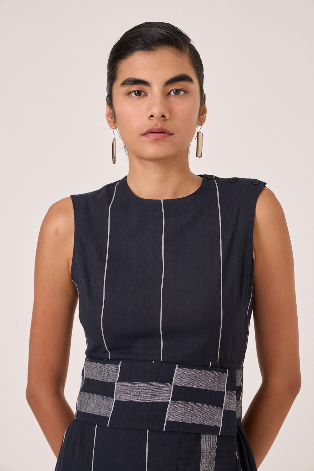 Viva Handwoven Striped Midi Dress
