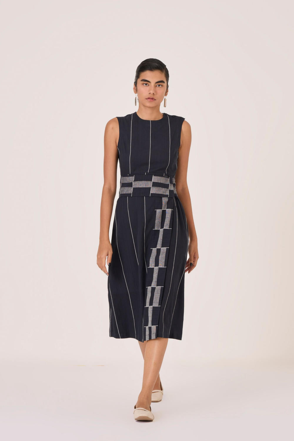 Viva Handwoven Striped Midi Dress