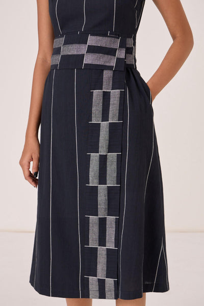 Viva Handwoven Striped Midi Dress