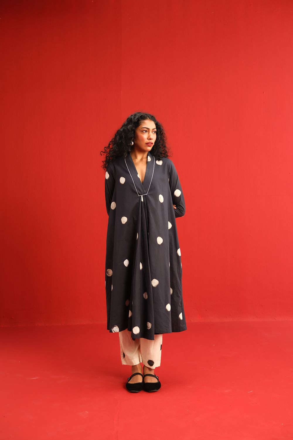 Polka A Line Kurta Set
