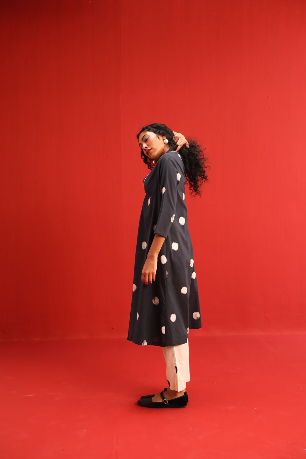 Polka A Line Kurta Set