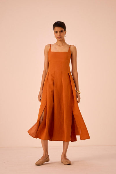 Yapa Tangerine Midi Dress