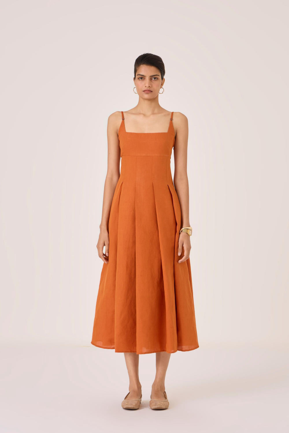 Yapa Tangerine Midi Dress