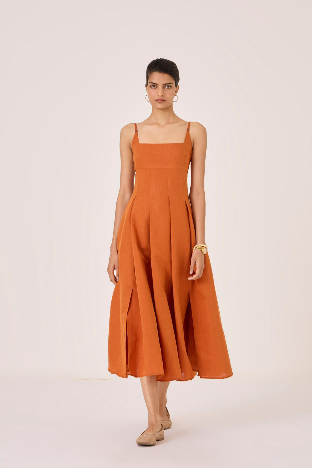 Yapa Tangerine Midi Dress
