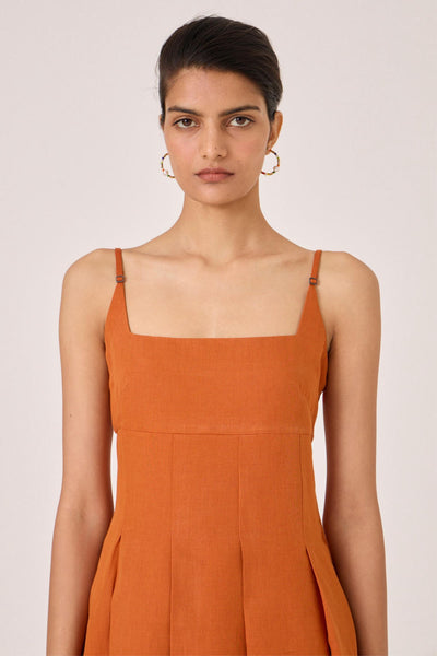 Yapa Tangerine Midi Dress