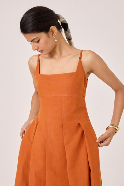 Yapa Tangerine Midi Dress