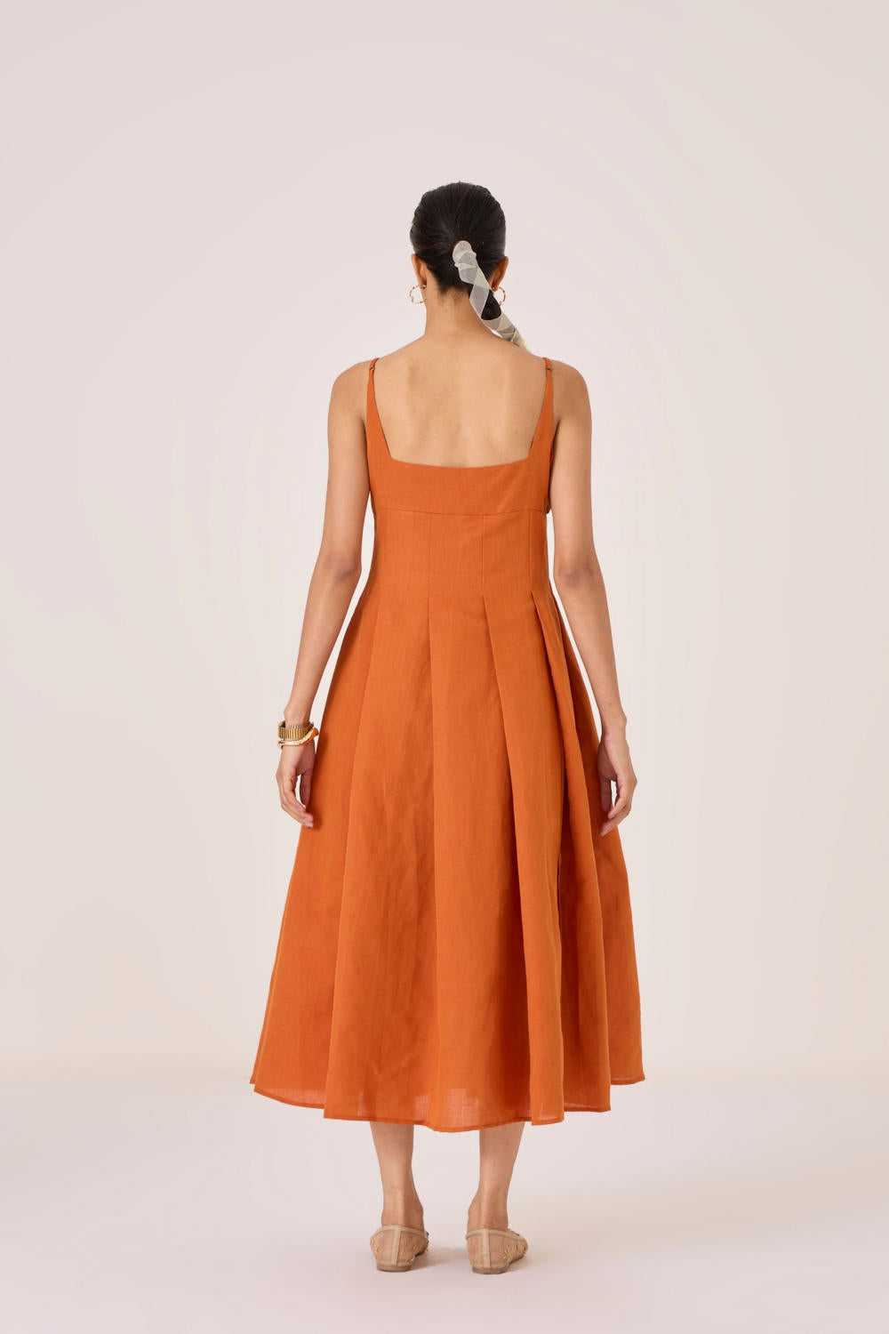 Yapa Tangerine Midi Dress